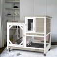 thumbnail image 1 of Aivituvin Outdoor Rabbit Hutch Indoor Bunny Cage-Mocca Without Wire Mesh, 1 of 11