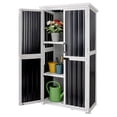 thumbnail image 1 of Aivituvin Outdoor Storage Cabinet with Adjustable Shelves, Metal Frame, Waterproof Storage Shed with Floor for Garden Tools, Black, 1 of 7