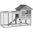 thumbnail image 1 of Aivituvin Rabbit Hutch Indoor Outdoor Bunny Cage Rabbit cage with Run, Deeper No Leak Tray, Weatherproof, 1 of 11