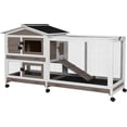 thumbnail image 1 of Aivituvin Rabbit Hutch Wooden Bunny Cage Indoor Outdoor Guinea Pig Cage on Wheels Large, 1 of 7