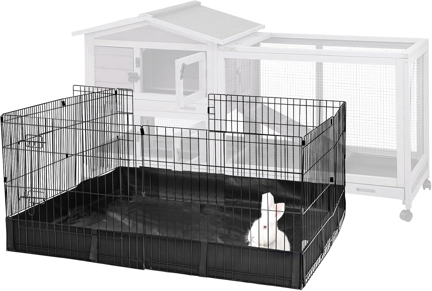 Aivituvin Rabbit Playpen Pet Pen Small Animal Cage with Waterproof Liner - Extension Playpen 48"L x 48"W x 24"H