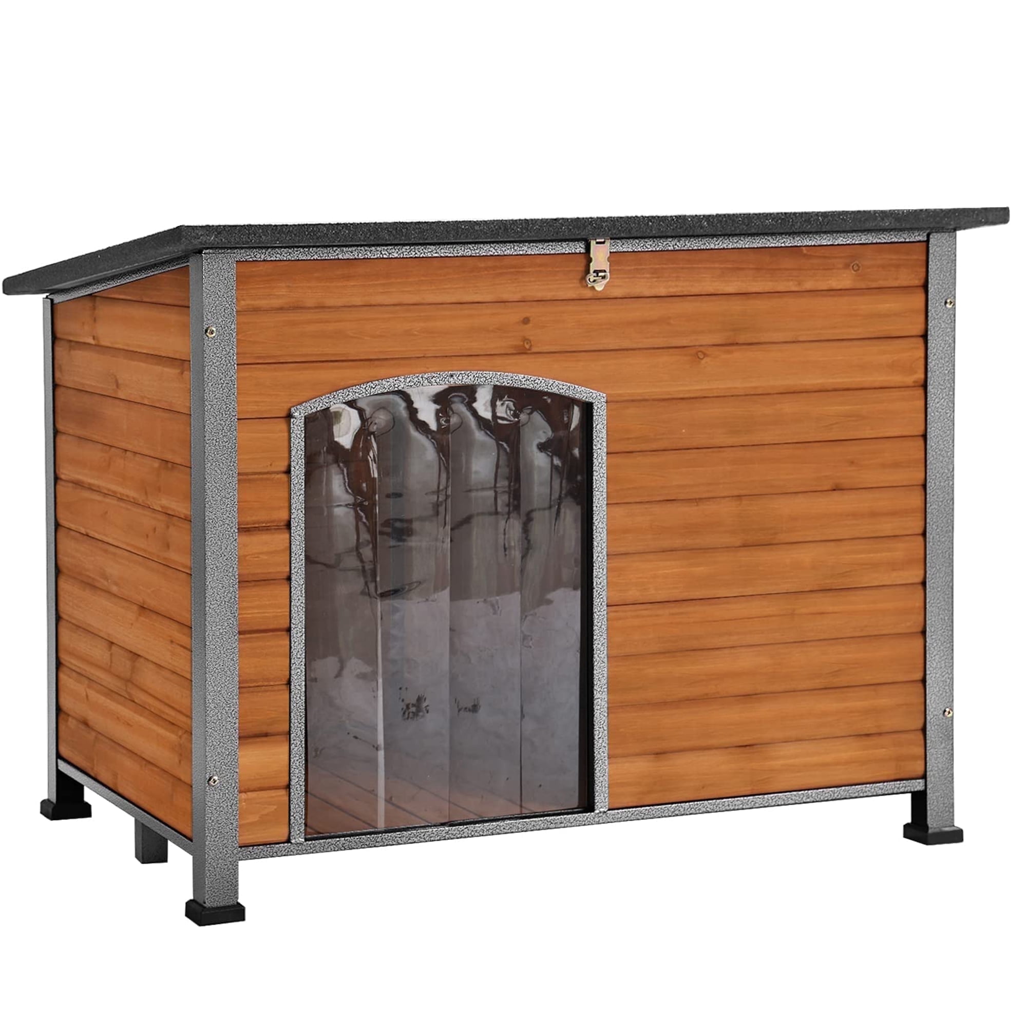 Aivituvin Wooden Dog House Anti-chewing Kennels for Outdoor & Indoor, Brown, Large