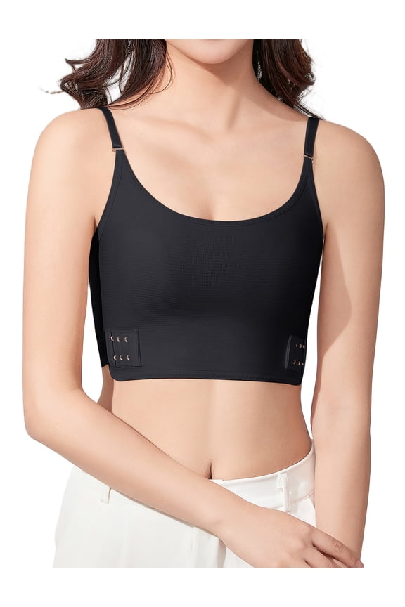 Chest Binder for Transgender Womens Compression Bra FTM Minimizer Adjustable Underwear Elastic Breathable Traceless Tank Top Black 2XL