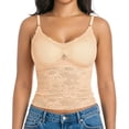 thumbnail image 1 of Aivtalk Lace Camisole Tops for Women V Neck Cami Shirt Tank Ladies Spaghetti Strap Tank Top with Paded Going Out Long Tank L Skin, 1 of 7