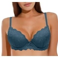 thumbnail image 1 of Aivtalk Push Up Bras for Women Lace Padded Underwire Bra Support Adjustable Straps Puls Size Comfort Brassiere Plunge Lingerie Dark Green 75A, 1 of 7