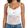 thumbnail image 1 of Aivtalk Women Lace Bralette Camisole V Neck Cami Tank Ladies Seamless Bandeau Tank Tops Vest Slim Fit Going Out Outfits S White, 1 of 7