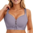 thumbnail image 1 of Aivtalk Womens Push Up Bras Wireless Lace Up Minimizer Plus Size Bralettes Full Coverage Cleavage Bra Adjustable Straps Everyday T-Shirt Brassiere Grayish Purple 40/90C, 1 of 6