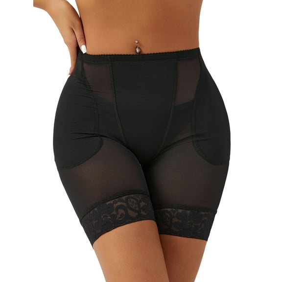 Aivtalk Womens Shapewear Tummy Control Shorts Hip Enhancer Lace Butt Lifting Padded Underwear Body Shaper Thigh Slimmer Girdle Panties Black 2XL
