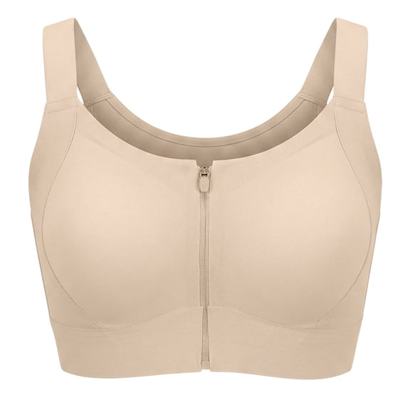 Aivtalk Zip Front Bras for Women Wireless Seamless Sports Bras Racerback Full Coverage Everyday Bras Padded for Daily Wear M Pink