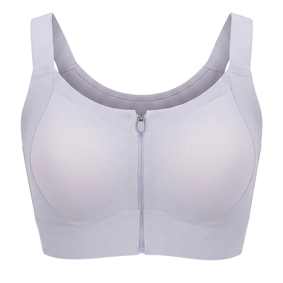 Aivtalk Zip Front Bras for Women Wireless Seamless Sports Bras Racerback Full Coverage Everyday Bras Padded for Daily Wear M