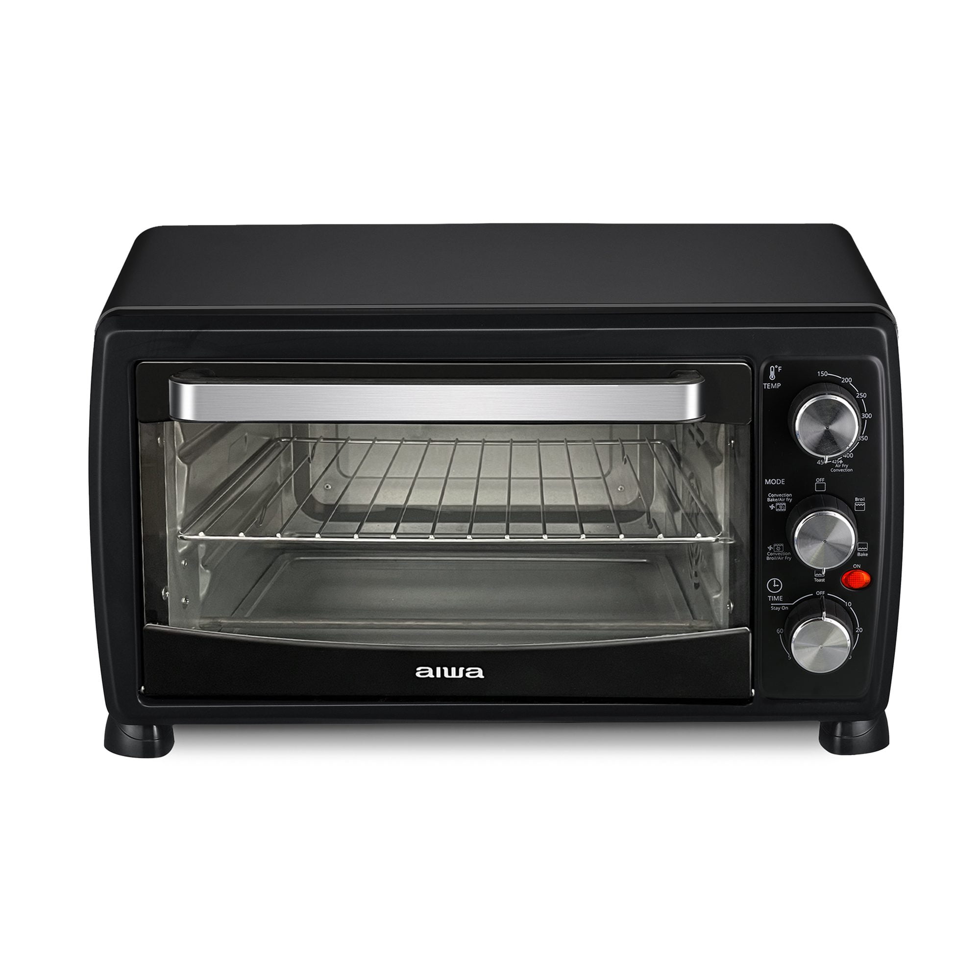 Aiwa 1400W Black Toaster Oven with Convection Technology, 5 Modes Air