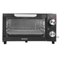 Aiwa 750W Black Toaster Oven 4 Slice with Baking Tray, Bake Toast Cook