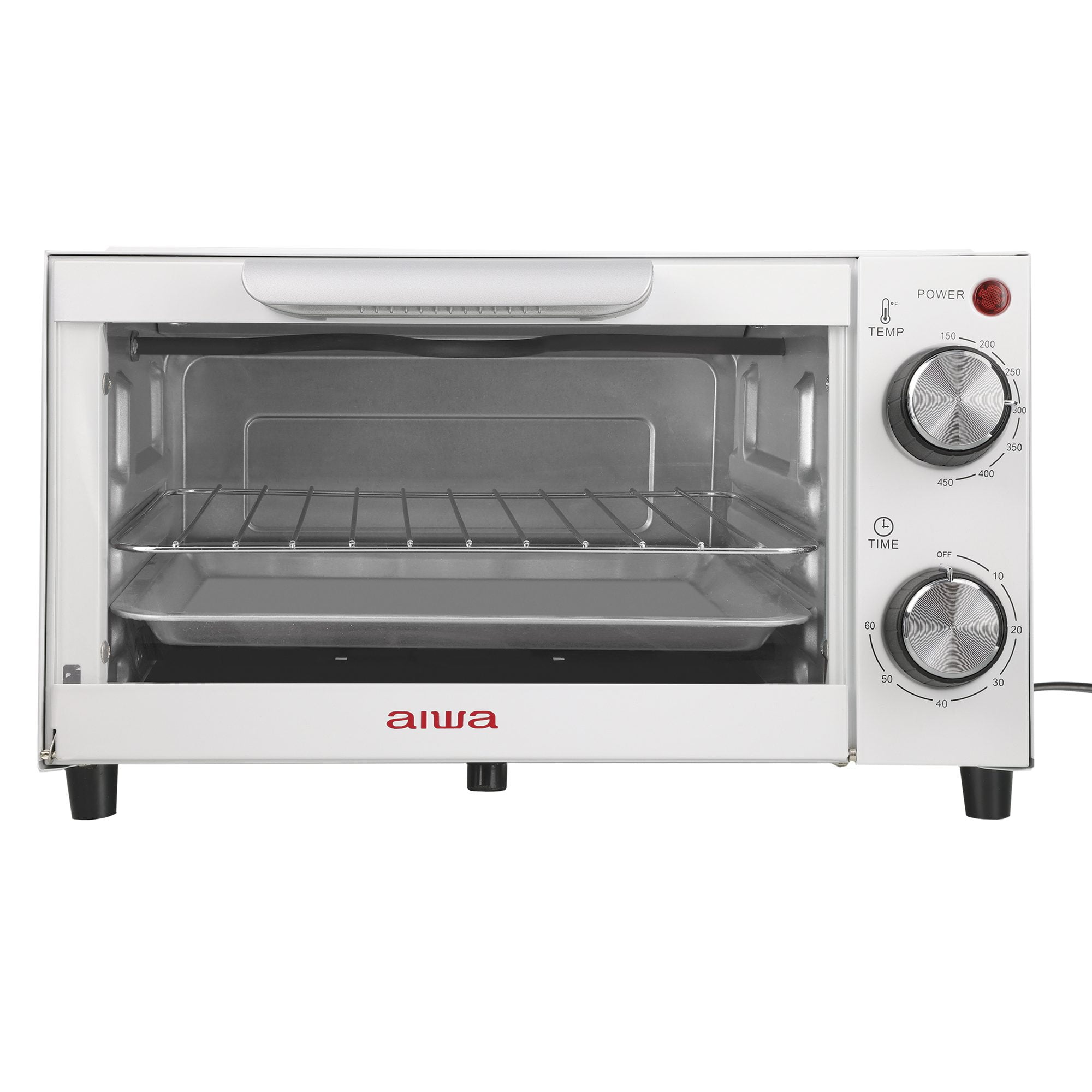 Aiwa Electric Small Kitchen Countertop 750W 4 Slice Toaster Oven with