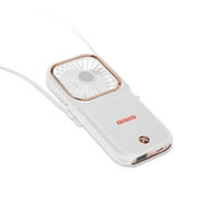 Aiwa Foldable Power Bank Fan with Phone Stand and Neck Lanyard Holder Color: White