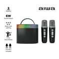 thumbnail interactive-video image 1 of Aiwa Light up Wireless Karaoke Speaker, Black, AI6029-BLK, 1 of 17