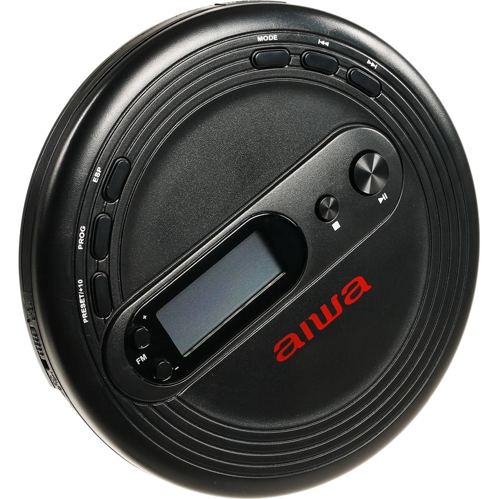 Aiwa Handheld Portable CD/MP3 Player with FM Tuner, Anti-Skip, 3.5