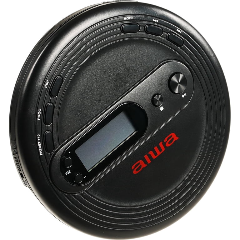Aiwa Handheld Portable CD/MP3 Player with FM Tuner, Anti-Skip, 3.5