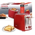thumbnail image 1 of Aiwa 2-Slice Toaster with Wide Slots, 6 Browning Settings, and Crumb Tray, Red, 1 of 10