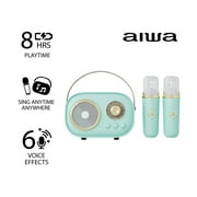 Aiwa Retro Wireless Karaoke Speaker, Mint, AI6028-MNT