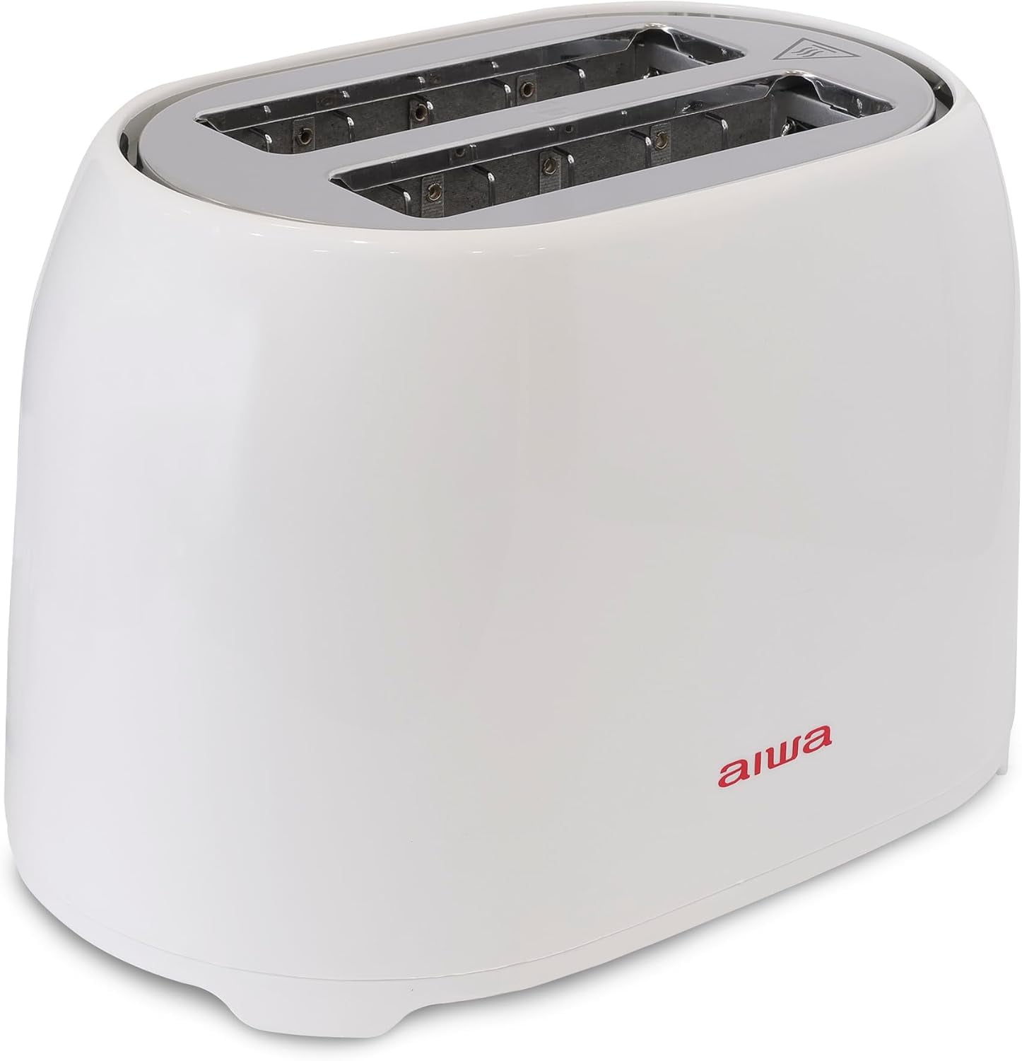 Aiwa 2-Slice Toaster with Wide Slots, 6 Browning Settings, and Crumb Tray, White