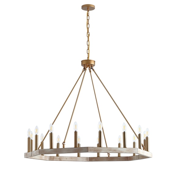 Aiwen 16 Lights Oversize Wagon Wheel Ceiling Lamp Industrial Modern Light Fixture