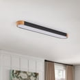 thumbnail image 1 of Aiwen 37.4" LED Linear Flush Mount Ceiling Light, Modern Matte Black Ceiling Fixture with PS Lampshade -- Perfect for Living Room, Entryway & Restaurant, 1 of 8
