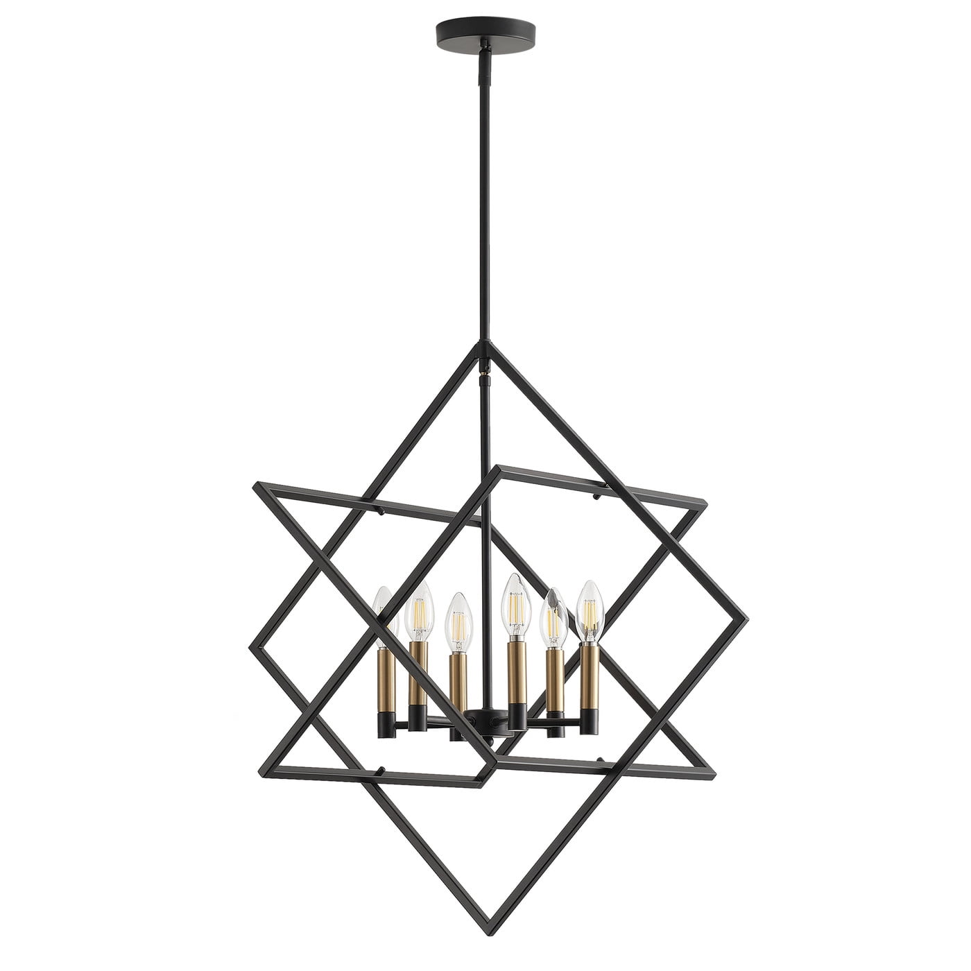 Industrial Black 6-Light Pendant Ligh...