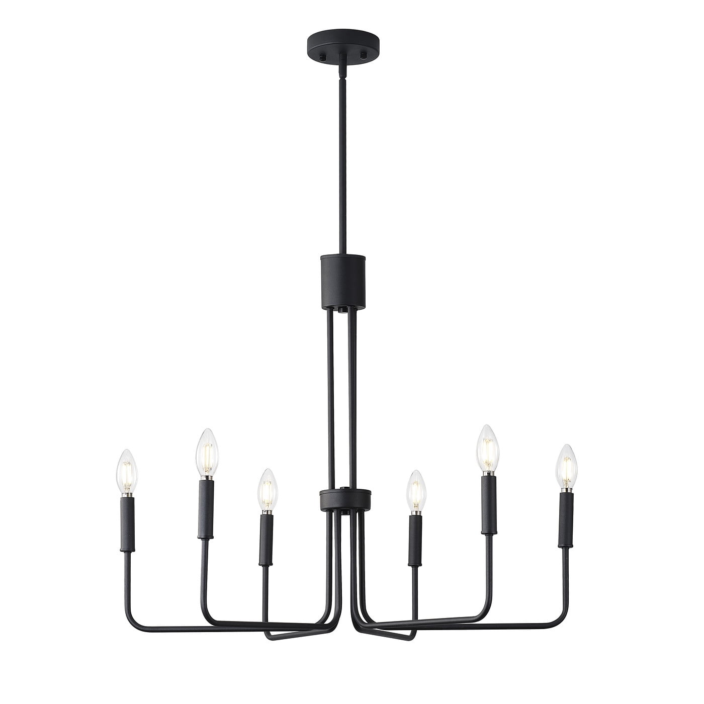 Aiwen Black Metal 6-Light Candle Style Industrial Chandelier