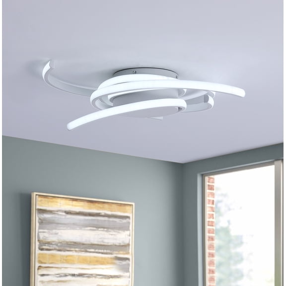 Aiwen Acrylic Classic LED Farmhouse Decorative Flush Mount Ceiling Lamp White