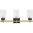 thumbnail image 1 of Aiwen Bathroom Vanity Light Fixtures, 3 Light Modern Vanity Lighting with Clear Glass Shade, 20.08 in Vintage Black and Gold Wall Light Over Mirror, Bathroom Lighting, 1 of 7