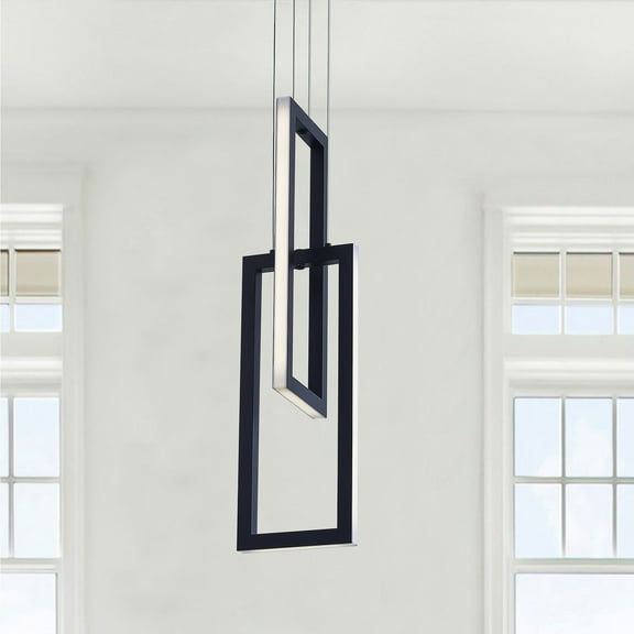 Aiwen Black 2 Lights LED Pendant Light Modern Home Decorative Rustic Ceiling Lamp