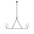 thumbnail image 1 of Aiwen Black Pendant Light Modern Linear Chandelier 2-Light Kitchen Island Lighting Fixture with Fabric Shade, 1 of 10
