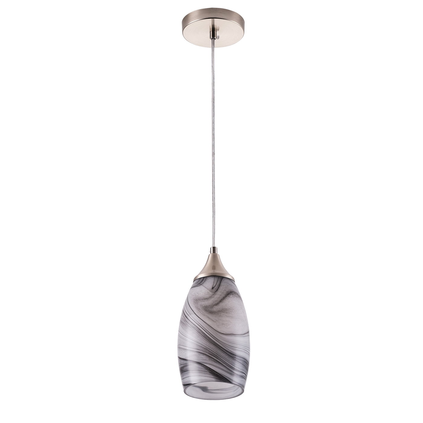 Craftsman Nickel Mini Pendant Light with Multicolor Art Glass