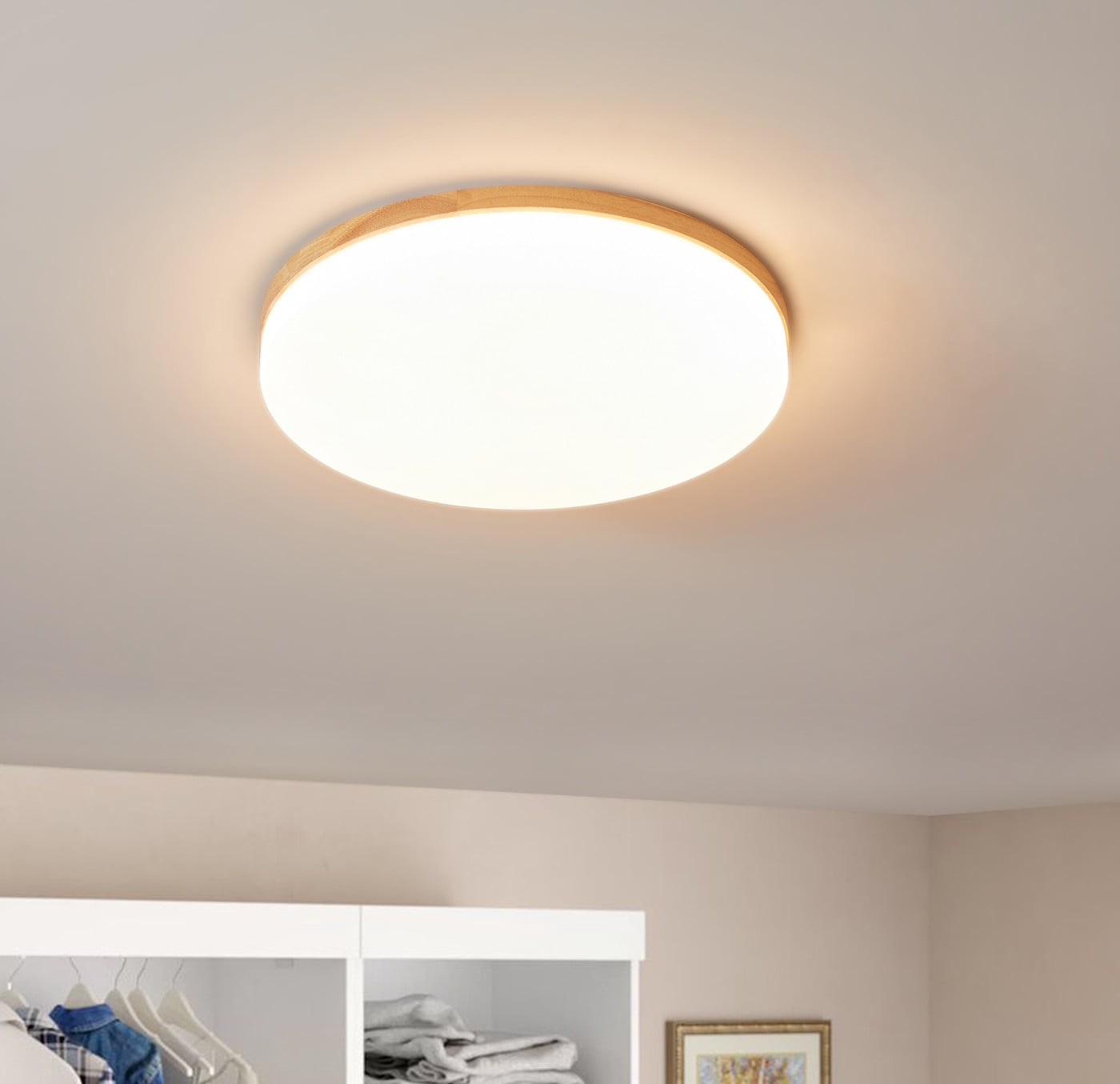 Aiwen Circle Acrylic Flush Mount Ceiling Lamp with Integrated LED Light 24 Watts