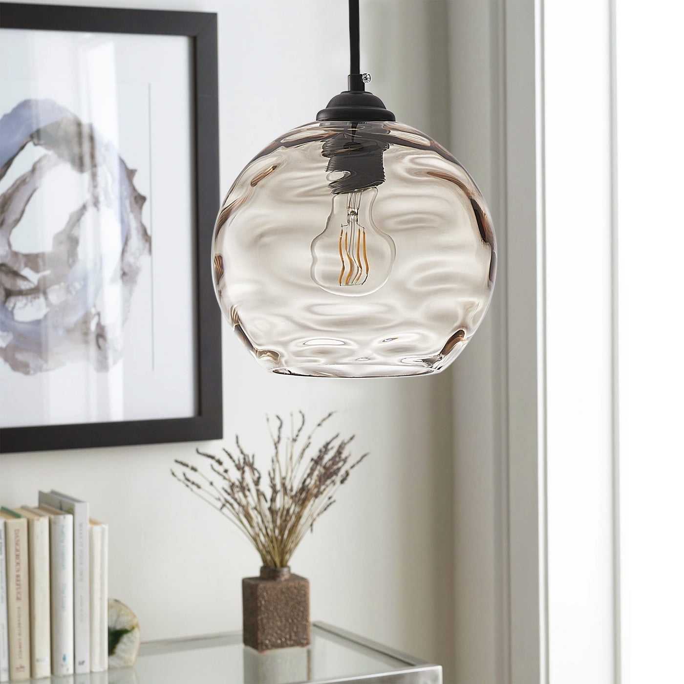 Aiwen Clear Glass Crystal Pendant Light Modern Home Light Fixture For Hallway Kitchen Island Living Room