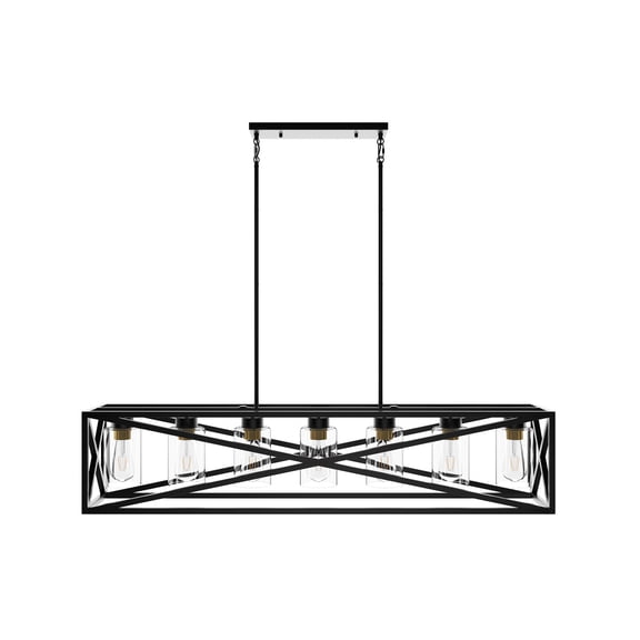 Aiwen Elegant 7 Lights Rectangle Chandelier Classic Pendant Light