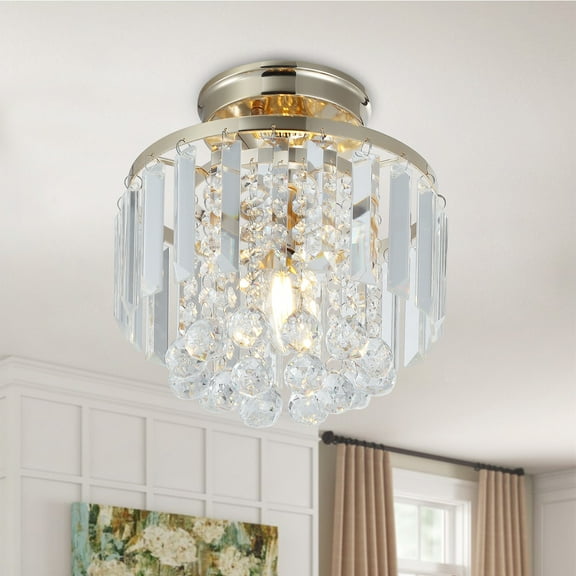 Aiwen Farmhouse Modern Luxe Chandelier Flush Mount Ceiling Lamp Gold