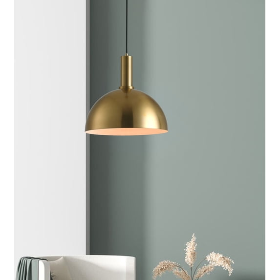 Aiwen Gold Dome Iron Shade Pendant Light Vintage Ambient Hanging Ceiling Light Fixture