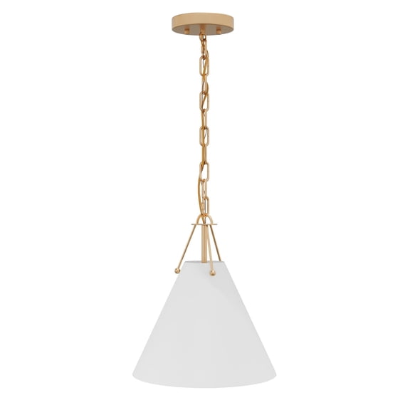 Aiwen Gold Pendant Light Small Industrial Ceiling Lamp with White Cone Metal Shade for Kitchen Island