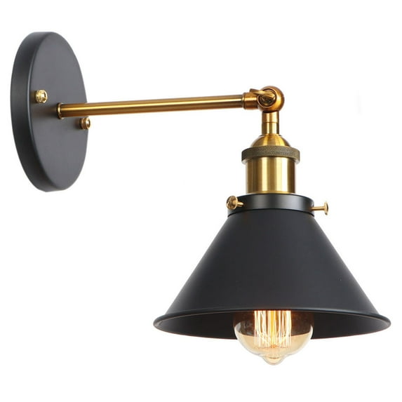 Aiwen Metal Light Fixture Industrial Wall Mounted Lamp Matte Black E26 Wall Sconce