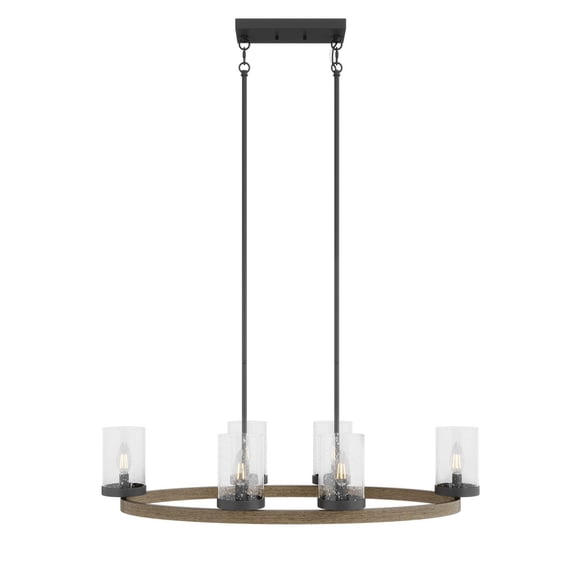 Aiwen Minimalist Wagon Wheel Chandelier Circle Geometric Pendant Light Black Rustic Ceiling Lamp