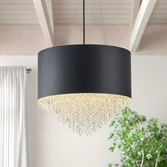 Aiwen Modern Crystal Chandelier Black Novelty Pendant Lighting Fixture For Kitchen Island Dining Room