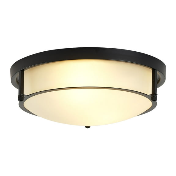 Aiwen Modern Flush Mount Ceiling Lamp Black Round Ceiling Light Fixture for Kitchen Bedroom Living Room Hallway