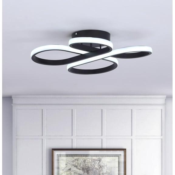Aiwen Modern Stylish Farmhouse Decorative Flush Mount Ceiling Lamp Black