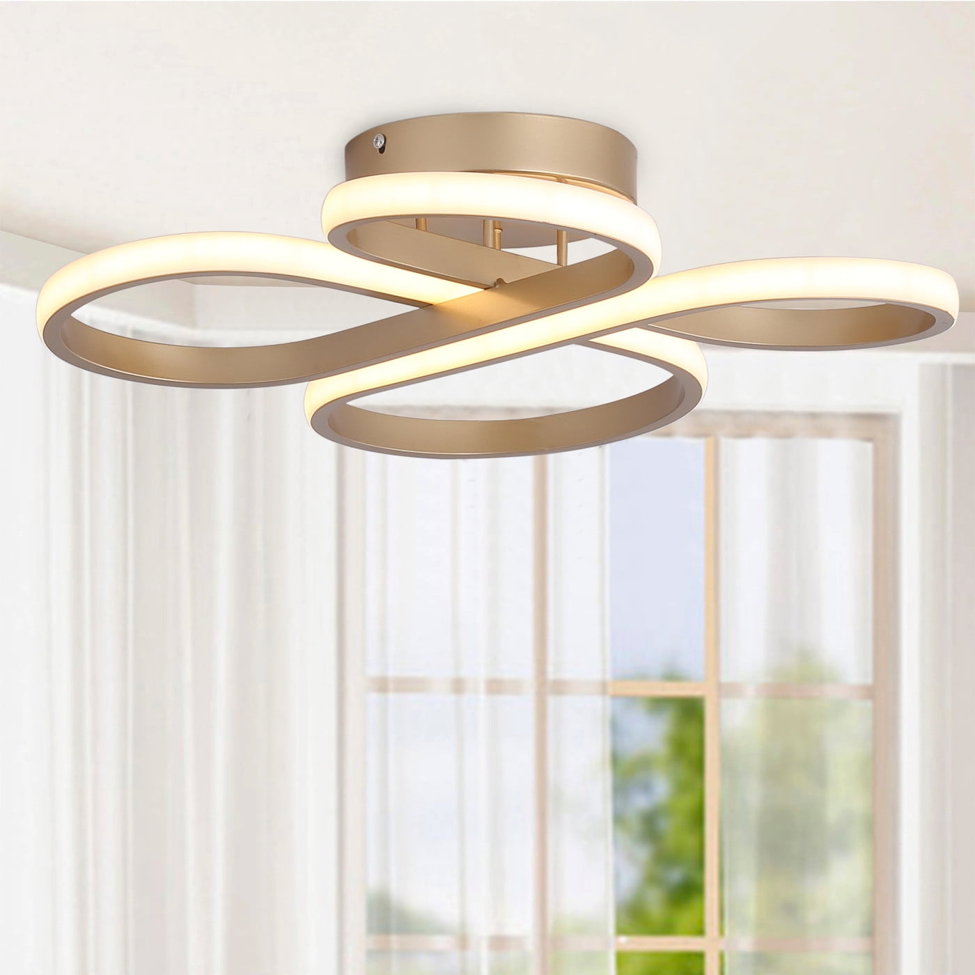 Aiwen Modern Stylish Farmhouse Decorative Flush Mount Ceiling Lamp Gold