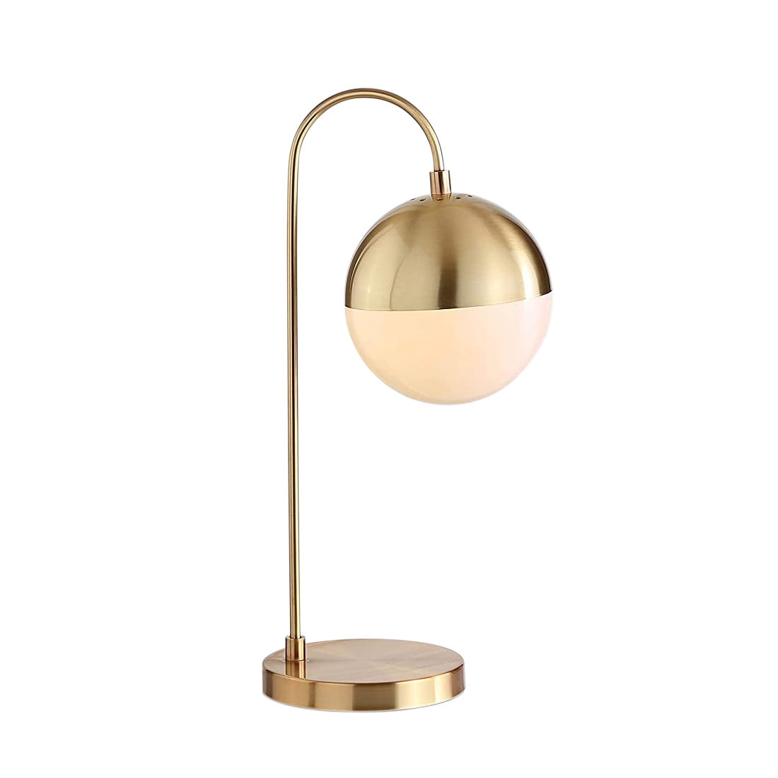 Contemporary Brass Gold 20.5" Desk Lamp with Retro Globe Shade