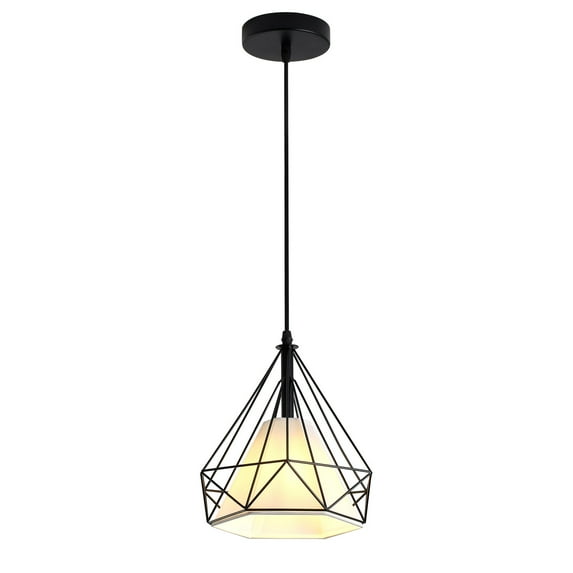 Aiwen Novelty Pendant Light Matte Black Creative Light Fixture Kitchen Island Hanging Lamp Metal Cage Chandelier