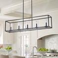 thumbnail image 1 of Aiwen Rectangle Lantern Metal Pendant 5-Light Black Geometric Chandelier With e12 Bulb Base, 1 of 10
