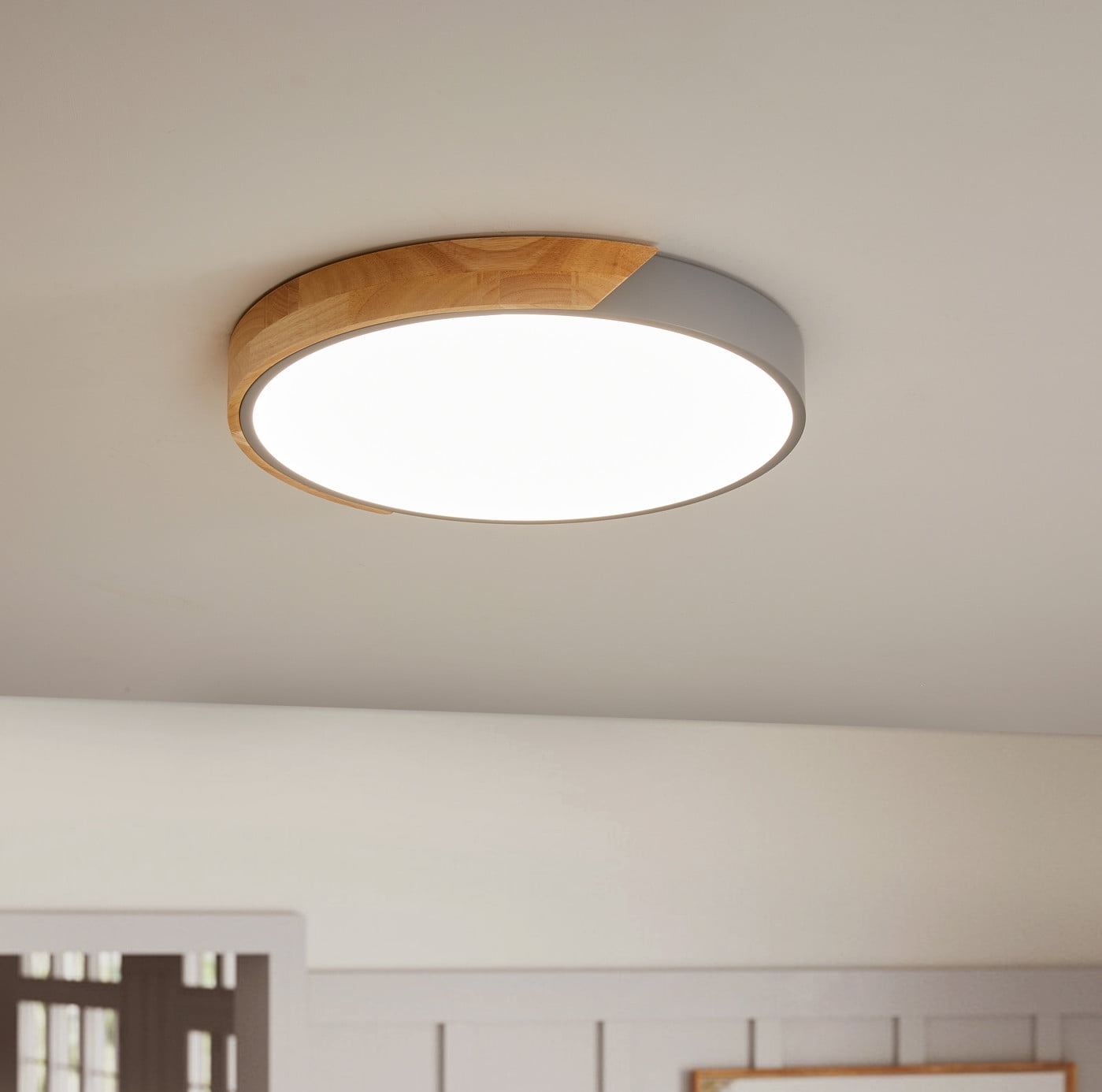 Aiwen Round LED Flush Mount Ceiling Lamp Modern Light Fixture Gray