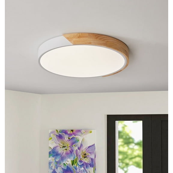 Aiwen Round LED Flush Mount Ceiling Lamp Modern Light Fixture White